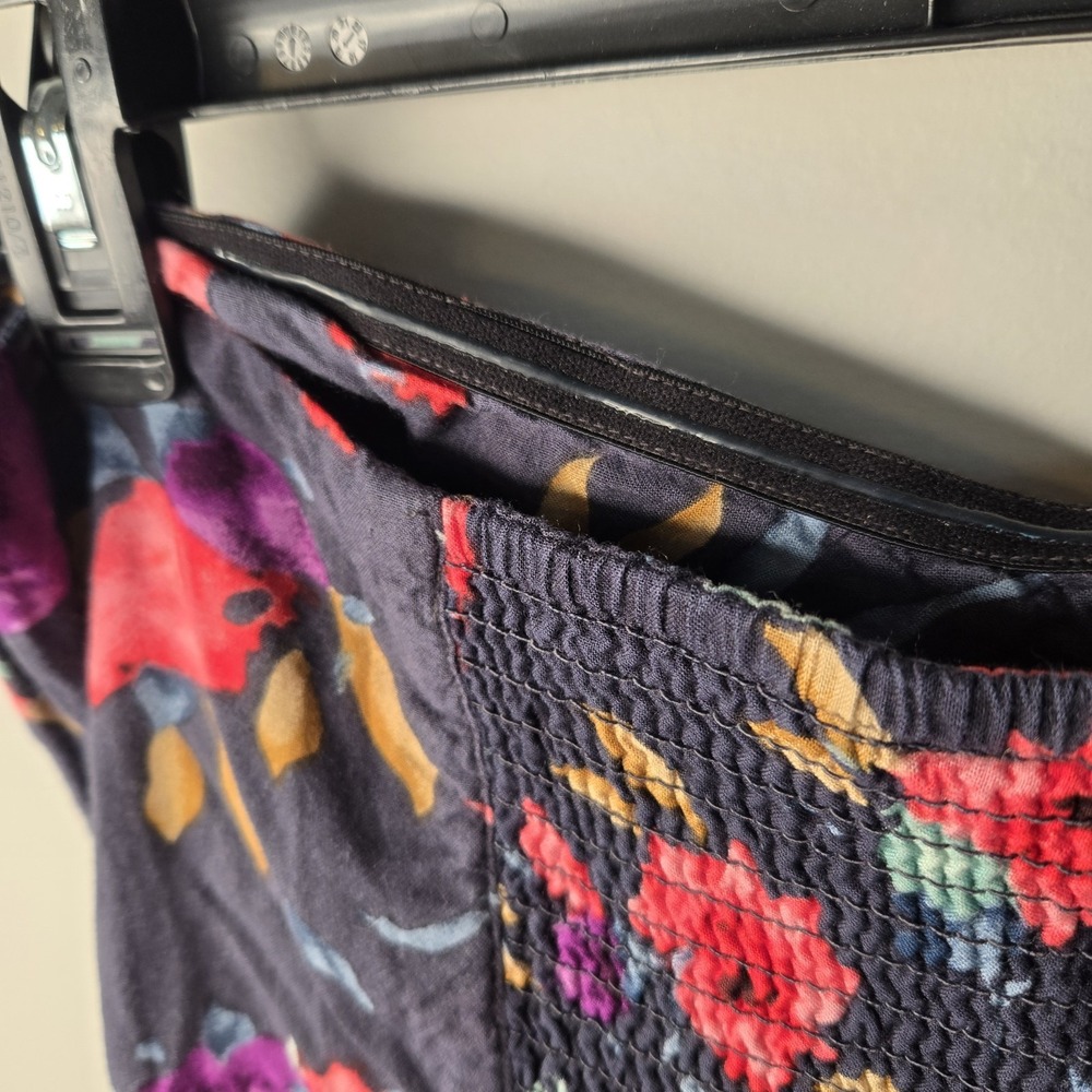 O'Neill Micro Mini Dress Strapless Dark Floral Buttons Fits Size Small Medium - Picture 6 of 12